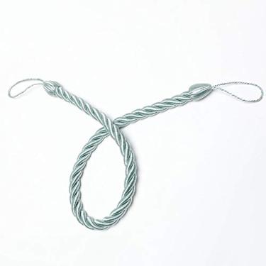 Imagem de 1 peça Cortina Amarra Costas Ouro Feito à Mão Corda Suporte Corda Fivela Corda Decorativo Para Casa Acessórios de Quarto Cortina Amarra, Azul Claro, 72cm