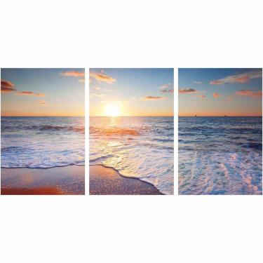 Imagem de Quadros Decorativos Mdf Praia Mar Pôr Do Sol Paisagem