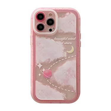 Imagem de Capa de telefone casal Fantasy Star Planet para iPhone 13 11 12 Pro Max X XS XR 7 8 Plus SE2 Capa de silicone macio transparente, rosa, para iPhone XS