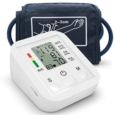 Imagem de Monitor de pressão sanguínea,Monitor de pressão arterial portátil para uso doméstico tipo esfigmomanômetro com faixa de braço com display LCD medição precisa configuração de tempo