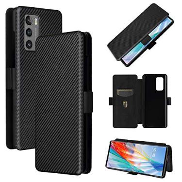 Imagem de For LG Wing 5G with Buckle Carbon Fiber Texture Horizontal Flip TPU + PC + PU Leather Case with Card Slot