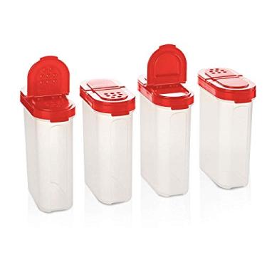 Imagem de Conjunto de 4 Spice Shakers Tupperware vermelhos grandes