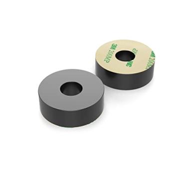 Imagem de Isolado: arruela isolante Sorbothane Vibration 50 Duro com 3M PSA (0,5" ID - 3,81 cm OD - 0,5" de espessura) - Pacote com 4