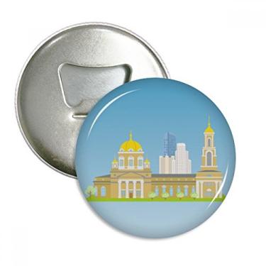 Imagem de Ekaterinburg Rússia National Symbol Pattern abridor de garrafas ímã de geladeira emblema multifuncional
