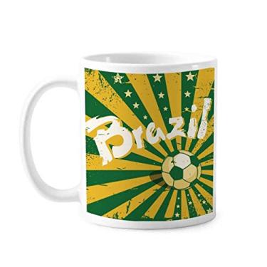 Imagem de Caneca Cultura de Futebol Amarelo Verde Brasil Cerâmica Café Porcelana Utensílios de Mesa