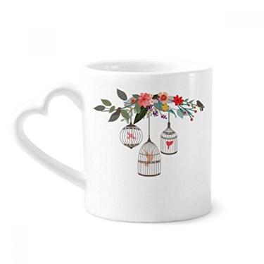 Imagem de Cage Flower Shelf Caneca de café cerâmica copo de coração de vidro
