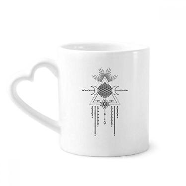 Imagem de Caneca de totem circular de geometria padrão caneca de café cerâmica copo de coração de vidro