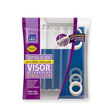 Imagem de Cortina para Box Azul com Ilhós Visor Cristal (1,35x2,00m) | Plast Leo (Ref.641-B)
