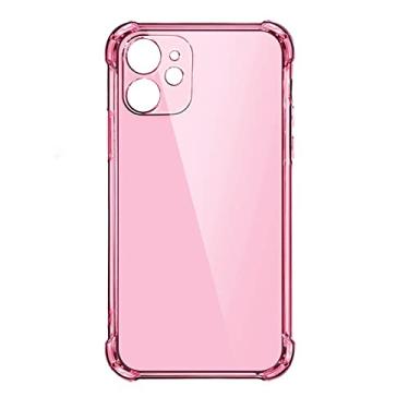 Imagem de Capa de telefone de silicone grossa à prova de choque para iPhone 14 13 12 11 Pro Max X XR Capa de proteção de lente, rosa, para iPhone 12 ProMax