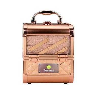 Imagem de Maleta Maquiagem Joias Alumínio e Acrílico Pelegrin Pel-m1012 Rose Gold