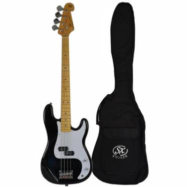 Imagem de Baixo Precision Bass Sx 4 Cordas Passivo Preto Spb57 Bk + Bag Bb400