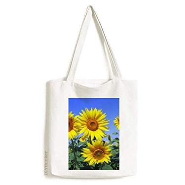 Imagem de Sunshine Flowers Girassóis Azul Céu Bolsa de compras Bolsa Casual Bolsa de Mão