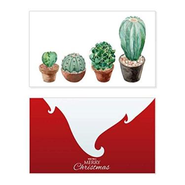 Imagem de Suculentas Cacto em vaso com ilustração de plantas, feriado, feriado, Natal, cartão de parabéns mensagem de Natal