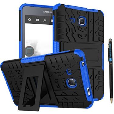 Imagem de DWaybox 2 em 1 Capa traseira rígida híbrida resistente com suporte para Samsung Galaxy Tab A 7,0 polegadas 2016 SM-T280/T285/ Samsung Tab A6 7.0 polegadas, Azul