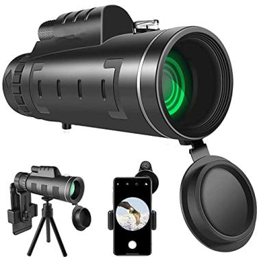 Imagem de Telescópio monocular 10X42 HD, com suporte para smartphone, tripé, lente FMC e telescópio monocular prisma BAK4, para observação de pássaros selvagens, caminhadas, acampamento