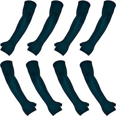 Imagem de Kit 4 pares de manguitos com proteção UV50+ com dedo (par) Cor:Azul marinho; Tamanho: P
