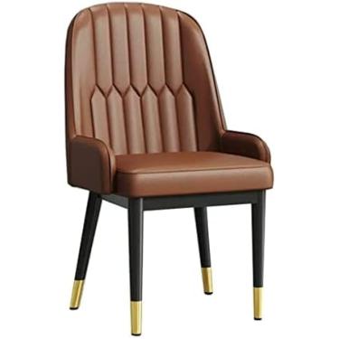 Imagem de Conjunto De 1 Cadeira De Jantar, Cadeira Estofada Em Couro Moderno, Cadeiras De Mesa, Poltrona Pequena, Cadeiras De Lazer Para Sala De Estar Com Pernas De Metal Para Cozinha, Sala De Jantar, Quart