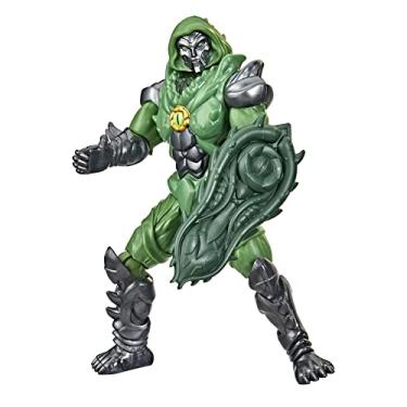 Imagem de Boneco Marvel Mech Strike Monster Hunters, Figura de 15 cm - Doutor Destino - F4759 - Hasbro,Verde e cinza