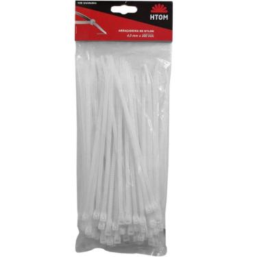 Imagem de Kit 100 Abraçadeiras Nylon Branca 4Mm X 200Mm Enforca Gato