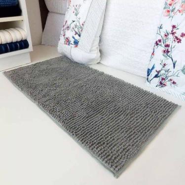 Imagem de Tapete Microfibra Popcorn 50x100cm Antiderrapante Appel Prata