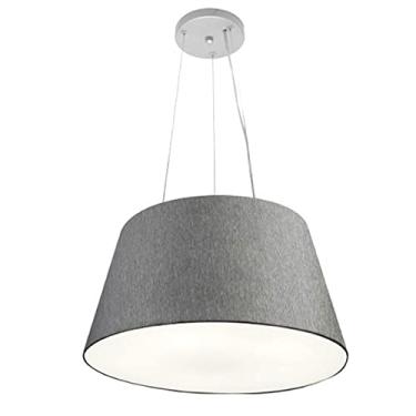 Imagem de Lustre Pendente Cone Cúpula Tecido 21/40x30 cm, Vivare Iluminação, Pendente4001 CZ, Cinza, Médio