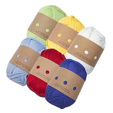 Imagem de YIJU 6x fio de malha fio grosso lance cobertor macrame crochê camiseta fio espaguete, c