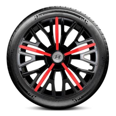 Imagem de Calota 4510 Hyundai Aro 14 Pret Vermelh Triton Escolha carro