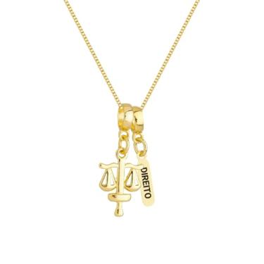Imagem de Colar Pingente Profissão Direito Banhado a Ouro 18k COR:50 cm