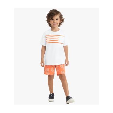 Imagem de Infantil - Conjunto Menino Camiseta + Bermuda Milon Branco  menino