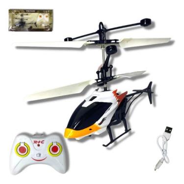 Imagem de Helicóptero De Controle Remoto Recarregável Brinquedo Voa de Verdade
