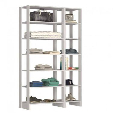 Imagem de Closet Modulado 2 Peças 12 Nichos Yes Nova Mobile Branco