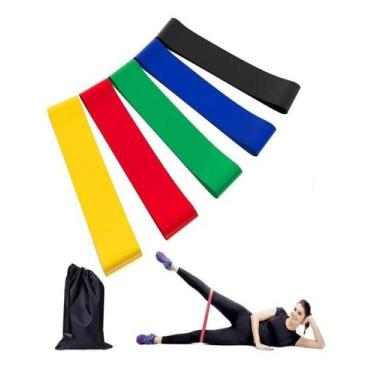 Imagem de Kit 5 Mini Bands Faixa Elástica Exercício Funcional Pilates - Western