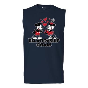 Imagem de Camiseta masculina masculina Steamboat Willie Relationship Goals Muscle Classic Vibe retrô icônico vintage, Azul marinho, P