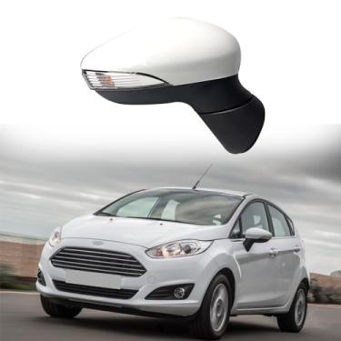 Imagem de Substituição do espelho lateral do passageiro adequado para Ford Fiesta 2009-2017 para Ford MK7 MK8 2008-2012 acessórios de carro aquecimento de montagem de espelho retrovisor, luz de direção,