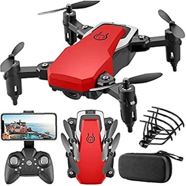 Imagem de Mini drone dobrável com câmera, helicóptero de controle remoto, quadricóptero RC sem cabeça, preto, bolsa de armazenamento 4K