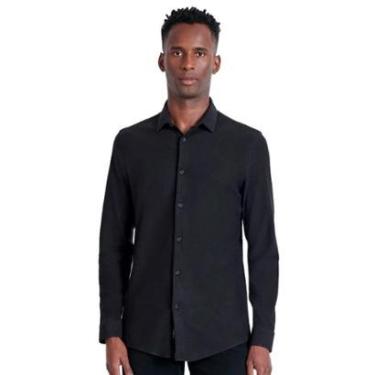 Imagem de Camisa Aramis Masculina Manga Longa Slim Malha Dupla Preta-Masculino