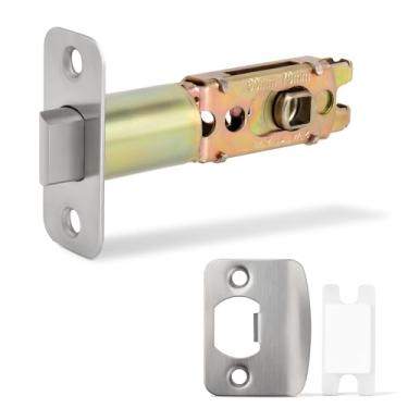 Imagem de LOQRON Trava ajustável de 6 cm ou 6 cm, trava de substituição de ângulo de giro de 90°, trava de substituição com placa de ataque e caixa de ataque, níquel acetinado