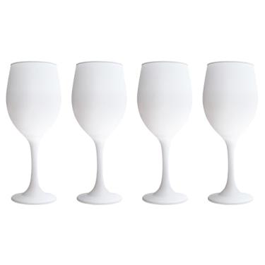 Imagem de Vikko Taças de vinho branco, taça de vinho de 400 ml, conjunto de 4 taças de vinho branco fosco para vinho tinto e branco, taças de vinho grossas e duráveis