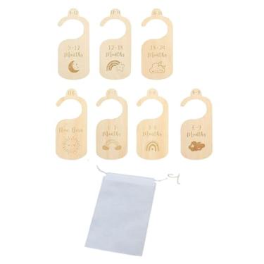Imagem de Fancyes Divisores de guarda-roupa para recém-nascidos, 7 peças, etiqueta divisora de guarda-roupa infantil, organizador de roupas de berçário de madeira,