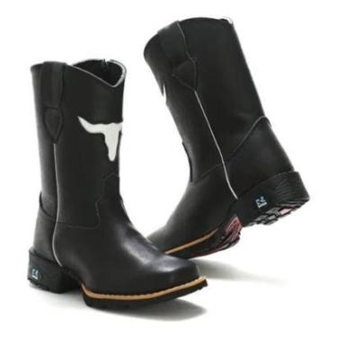 Imagem de Bota Botina Texana Country Feminina e Masculina Infantil Em Couro-Unissex