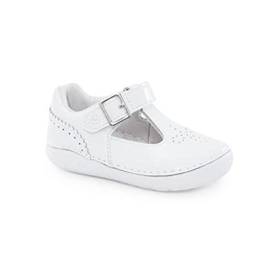 Imagem de Stride Rite Sapatilha infantil Sm Lucianne Mary Jane, Patente branca, 3.5 Infant