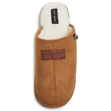 Imagem de Lucky Brand Pantufas de microcamur a para homens com forro de pel cia, Bronzeado, Medium