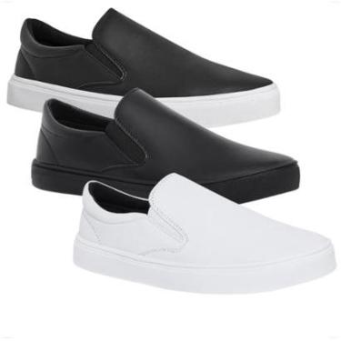 Imagem de Kit 3 Pares Tênis Sapatênis Casual Slip On Iate Calce Facil Sem Cadarço Leve Confortável Unissex-Unissex