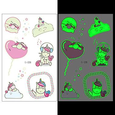 Imagem de Unicórnio DreamTatuagens temporárias Adesivos de resina luminosa que brilham no escuro