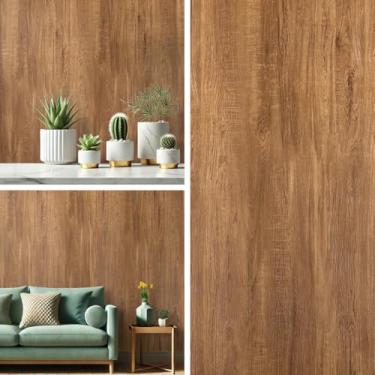 Imagem de Papel de Parede Adesivo Lavável Envelopamento Antimanchas 5 metros (Madeira Cumaru)