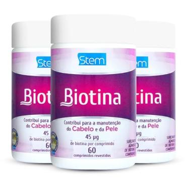 Imagem de Kit 3 Biotina Stem 60 comprimidos