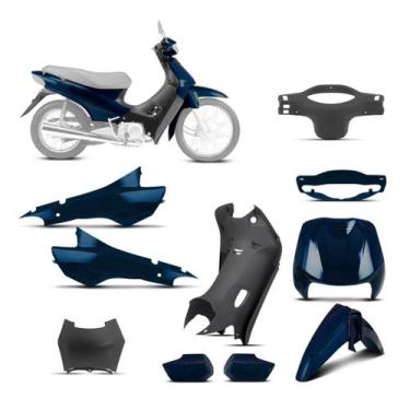 Imagem de Kit Peças Plásticas Biz 100 1998 À 2005 - PRO TORK, AZUL BISCAIA METAL