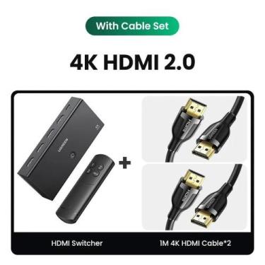 Imagem de USBHUB HDMI UGREEN 2.1 2.0 8K Switch 3 em 1 Out com Controle Remoto 8K