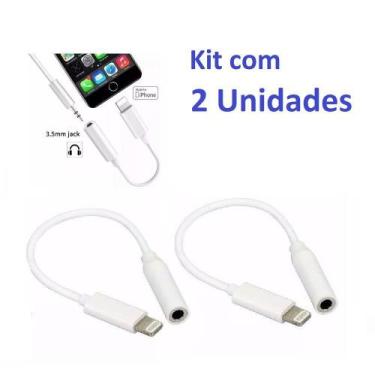 Imagem de Kit 2 Adaptador Fone Ouvido P2 Femea X Lightning Para Iphone - Inova