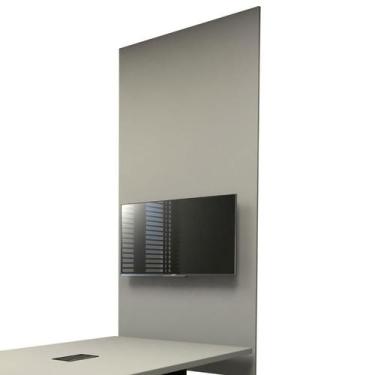 Imagem de Painel Para TV Sala de Reunião 195cm x 90cm Cinza Sagrado F5 - F5 Offi